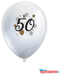 Procos Happy Birthday 50 Milestone léggömb, lufi 6 db-os 11 inch (27, 5 cm) (PNN95624)