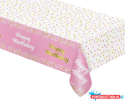GoDan Rózsaszín Happy Birthday B&C Light Pink fólia asztalterítő 137x183 cm (MLG173116)