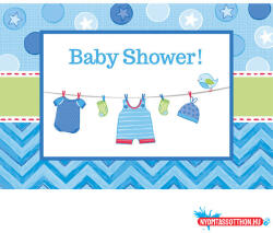  Baby Boy Shower meghívó 8 db-os (DPA491491) - nyomtassotthon