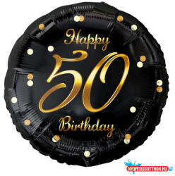 GoDan Happy Birthday 50 B&C Gold fólia lufi 36 cm (MLG154931)