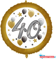 Boldog Születésnapot Happy Birthday 40 Milestone fólia lufi 46 cm (PNN98020)