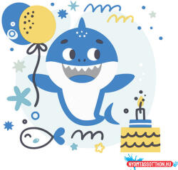 POL-MAK Happy Birthday Blue Shark szalvéta 20 db-os 33x33 cm (PKK772633) - nyomtassotthon