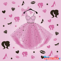 POL-MAK Lányos Party Dress szalvéta 20 db-os 33x33 cm (PKK057524) - nyomtassotthon