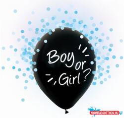 GoDan Boy or Girl, Kék konfettivel töltött léggömb, lufi 4 db-os 12 inch (30 cm) (MLG120240) - nyomtassotthon