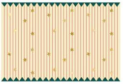 PartyDeco Papír terítő piros csíkokkal és arany csillagokkal, PartyDeco, mix, 180x120cm (676392)