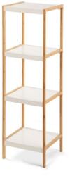 HOUSE 5 Raft din bambus cu 4 rafturi, alb, 110 x 33 x 34 cmv (404020) Raft