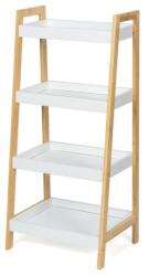HOUSE 5 Raft din bambus cu 4 rafturi, alb, 85 x 39 x 29 cm (404120) Raft