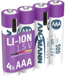 ANSMANN Li-Ion AAA akkumulátor 500mAh USB-C 4db/csomag (1311-0028)