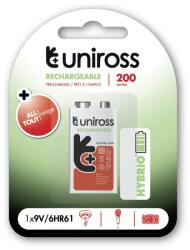Uniross 9V 200mAh Ni-MH HYBRIO akkumulátor 1db/csomag (4895122315929)