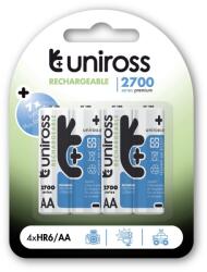 Uniross AA/ceruza 1, 2V 2700mAh Ni-MH akkumulátor 4 db/csomag (4895122317299)