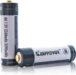 KeepPower AA 1, 5V 2260mAh védett Li-ion akkumulátor USB (6970906554126)