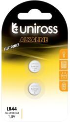 Uniross LR1154, AG13, LR44 1, 5V alkáli gombelem 2db/csomag (4895122321616)