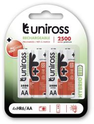 Uniross AA/ceruza 1, 2V 2500mAh Ni-MH HYBRIO akkumulátor 4db/csomag (4895122317657)
