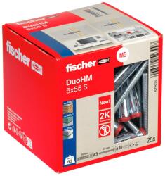 Fischer Dulieu cu gol fischer Hohlraumdubel DuoHM 5 x 55, 25 bucati, pentru fixare in placi (1152480)