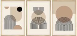 Wallity Tablou MDF cu rama (3 piese) Wallity Huhu263 - 50 x 70, Multicolor (693BSE4052)