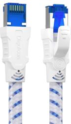 TYPEC Cablu de Rețea Ethernet Cat 8 Digoloan, Viteză 40 Gbps, Frecvență 2000 MHz, Ecranaj S/FTP, Conectori RJ45 Metalici Aurii, Înveliș Textil Împletit din Nailon, Suport PoE, Lungime 5 m