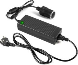 TYPEC Adaptor Alimentare Auto 220V-240V la 12V 15A (180W), Convertor Tensiune AC-DC cu Mufă Tip Brichetă Auto, Redresor Stabilizat pentru Compresor Auto, Ladă Frigorifică, Aspirator Auto și Ventilator, Cabl