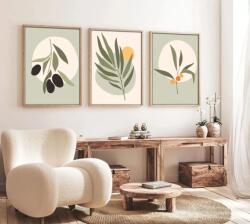 Wallity Tablou MDF cu rama (3 piese) Wallity Huhu116 - 30 x 40, Multicolor (693BSE1171)