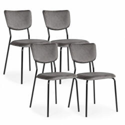 ModernHOME Étkezőszék, ModernHome KJC-4-DG, 4 db, szürke, 83 x 53 x 46 cm, bársony kárpit, porszórt acél lábak, teherbírás: 120 kg (TF5460)