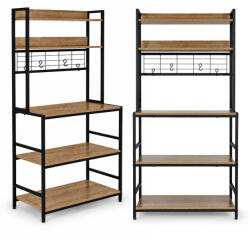 ModernHOME Konyhai tároló, ModernHome GIC-RC170-15, 177 x 84 x 40 cm, világos tölgy, 6 szintes, akasztókkal (TF5364)