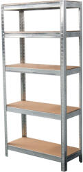 Strend Pro Műhelypolc, Strend Pro Racks, ezüst, 150 x 70 x 30 cm, 5 polcos, acél, MDF polclapok, állítható polcmagasság (TC221161)