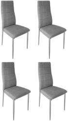  Étkezőszék, KW01, 4 db, szürke, 92 x 40 x 40 cm, steppelt kárpit, porszórt acél lábak, magas háttámla, teherbírás: 120 kg (TF3783)