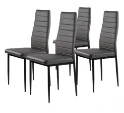  Étkezőszék, KE01, 4 db, szürke, 92 x 40 x 40 cm, műbőr kárpit, porszórt acél lábak, teherbírás: 120 kg (TF3766)