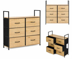 ModernHome Komód, ModernHome GIC-C105-19, 80 x 87 x 24 cm, 6 fiókos, fém váz, textil tárolók, teherbírás: 2 kg/fiók, 5 kg/felső polc (TF5440)