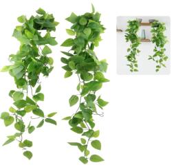 JOPHEK 2 db mesterséges függő növény eukaliptusz levelekkel, műnövény kaspóba, falra, konyhába, 108 cm, karbantartásmentes