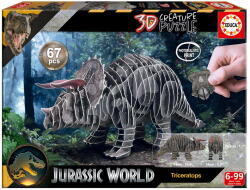 Educa Puzzle dinoszaurusz Triceratops 3D Creature Puzzle Educa hossza 43 cm 67 darabos 6 évtől (20718)