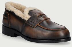 Posa loafers slip-on pentru femei din piele Penny Fur Loafer 9BY2-OBD03K_88X