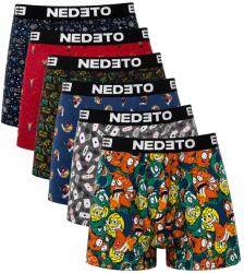 Nedeto 6PACK boxeri bărbați Nedeto multicolori (6NBV1) XL (185949)
