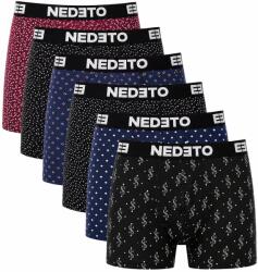 Nedeto 6PACK boxeri bărbați Nedeto multicolori (6NBV2) 5XL (185950)