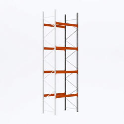 AR Racking Raklapos állvány bővítőmodul, 600×270×110 cm, 4 szint, 1 mező, 500 kg/raklap, horganyzott/narancs