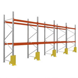 AR Racking Raklapos állvány alapmodul, 600×185×110 cm, 4 szint, 2 mező, ütközésvédelemmel, 500 kg/raklap, horganyzott/narancs