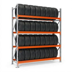 AR Racking Gumiabroncs állvány alapmodul, 300×150×50 cm, 4 szint, horganyzott/szürke