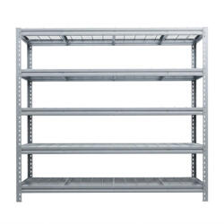AR Shelving BULLRACK RIVET PRO nagy teherbírású állvány, 200×200×60 cm, 5 szint, acélrács polccal, 300 kg/polc, horganyzott