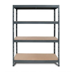 AR Shelving BULLRACK RIVET PRO nagy teherbírású állvány, 200×120×45 cm, 4 szint, forgácslap polccal, 480 kg/polc, antracitszürke