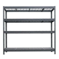 AR Shelving BULLRACK RIVET PRO nagy teherbírású állvány, 200×200×45 cm, 4 szint, acélrács polccal, 300 kg/polc, antracitszürke