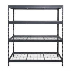 AR Shelving BULLRACK RIVET PRO nagy teherbírású állvány, 200×150×45 cm, 4 szint, acélrács polccal, 300 kg/polc, antracitszürke