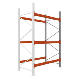 AR Racking Raklapos állvány bővítőmodul, 350×185×110 cm, 3 szint, 1 mező, 1000 kg/raklap, horganyzott/narancs