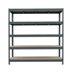 AR Shelving BULLRACK RIVET PRO nagy teherbírású állvány, 200×200×60 cm, 5 szint, forgácslap polccal, 380 kg/polc, antracitszürke