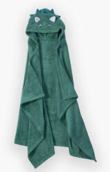 Nef Nef Homeware Prosop cu glugă copii verde, 70x120 cm, model dinozaur, 380 g/m2, Nef-Nef Prosop