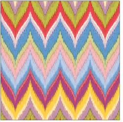 Ambiente Șervețele de masă din hârtie 33x33 cm Ambiente Zig-zag red, model chevron multicolor, 20 buc
