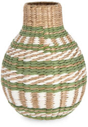 Bizzotto Vază decorativă din fibre naturale Bizzotto Namibia, verde, alb și bej, Ø24 cm