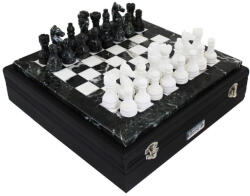 Italfama Set șah marmură Italfama Black and White, tablă 30x30 cm și piese albe și negre lucrate manual