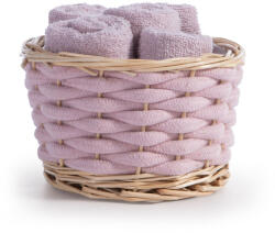 Nef Nef Homeware Set 5 prosoape baie lila 30x30 cm, 100% bumbac, Nef-Nef Borra, în coș împletit Prosop