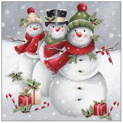Ambiente Șervețele de masă din hârtie 33x33 cm Ambiente Smiling snowmen, 3 straturi, 20 buc
