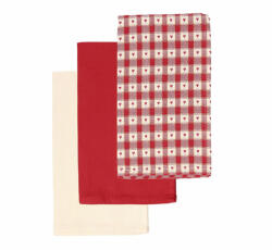 Tognana Set 3 prosoape bucătărie bumbac, 50x70 cm, Tognana roșu-bej