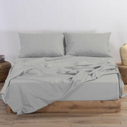 Nef Nef Homeware Cearceaf pat cu elastic 180x200+35 cm King Size, bumbac Nef-Nef Basic gri argintiu